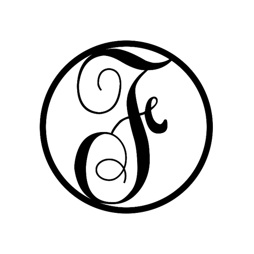 Letter F initial metal sizes